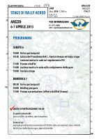 Stage Arezzo 2013 – Programma Stage Rally Aereo 2013