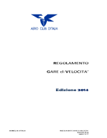 Regolamento Sportivo Nazionale Volo a Motore – Gare di Velocita 2014